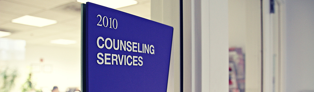 Counseling Services sign outside our office door
