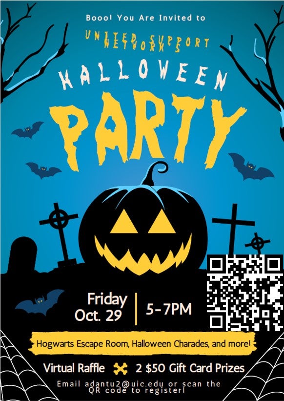 Event flyer including QR code