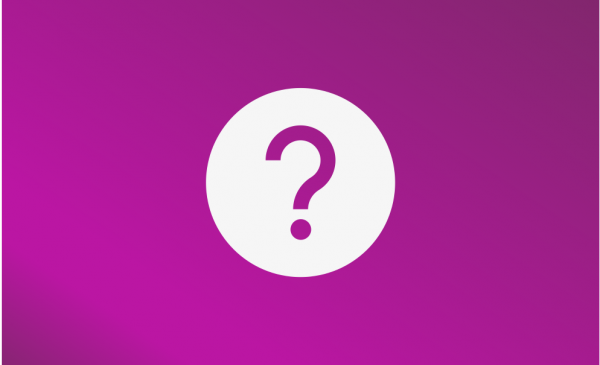 White question mark icon over a purple background